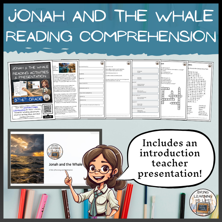 Jonah and the Whale Close Reading Comprehension Activities | 5th-6th Grade