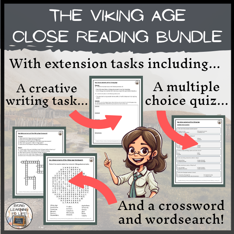 The Vikings Close Reading Comprehension Bundle | 5th & 6th Grade