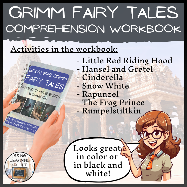 Brothers Grimm Fairy Tales Reading Comprehension Workbook | 5th-6th Grade