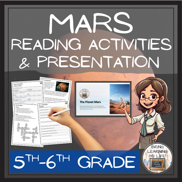 Mars The Red Planet Close Reading Comprehension Activities | 5th Grade & 6th Grade