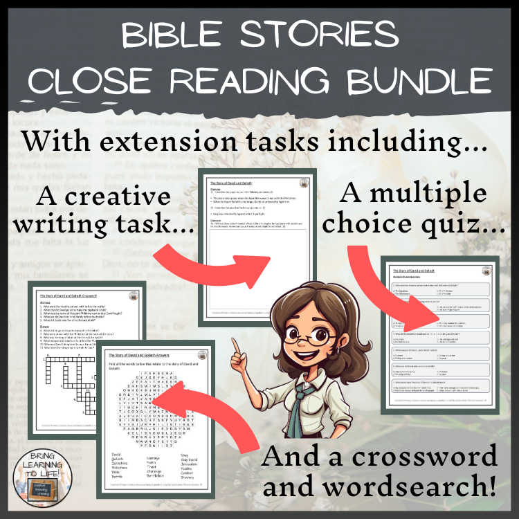 Bible Stories Close Reading Comprehension Bundle | 5th & 6th Grade