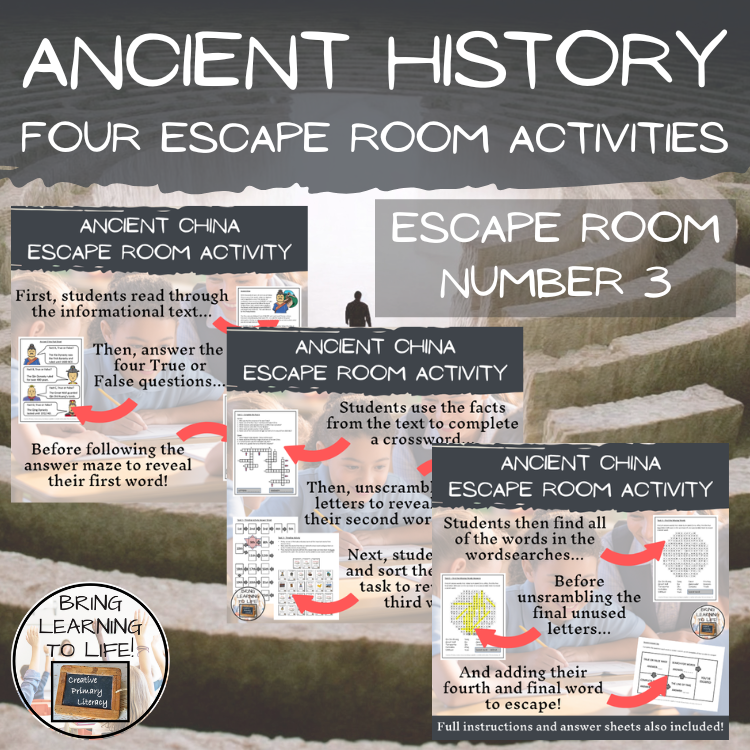 Ancient Civilizations Escape Room Activity Bundle Volume 2 | 5th & 6th Grade