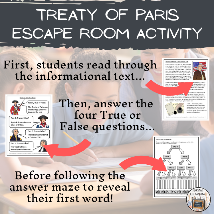 Treaty of Paris Escape Room | Social Studies & History Activity