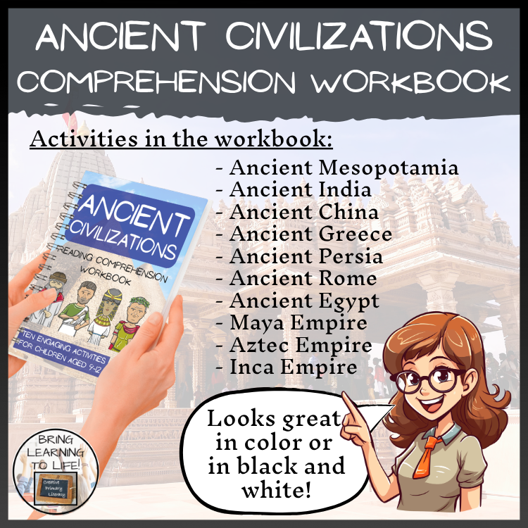 Ancient Civilizations Reading Comprehension Workbook | 5th-6th Grade