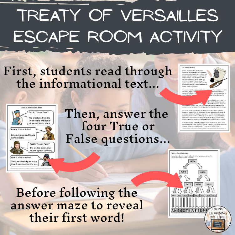 Treaty of Versailles Escape Room | Social Studies & History Activity