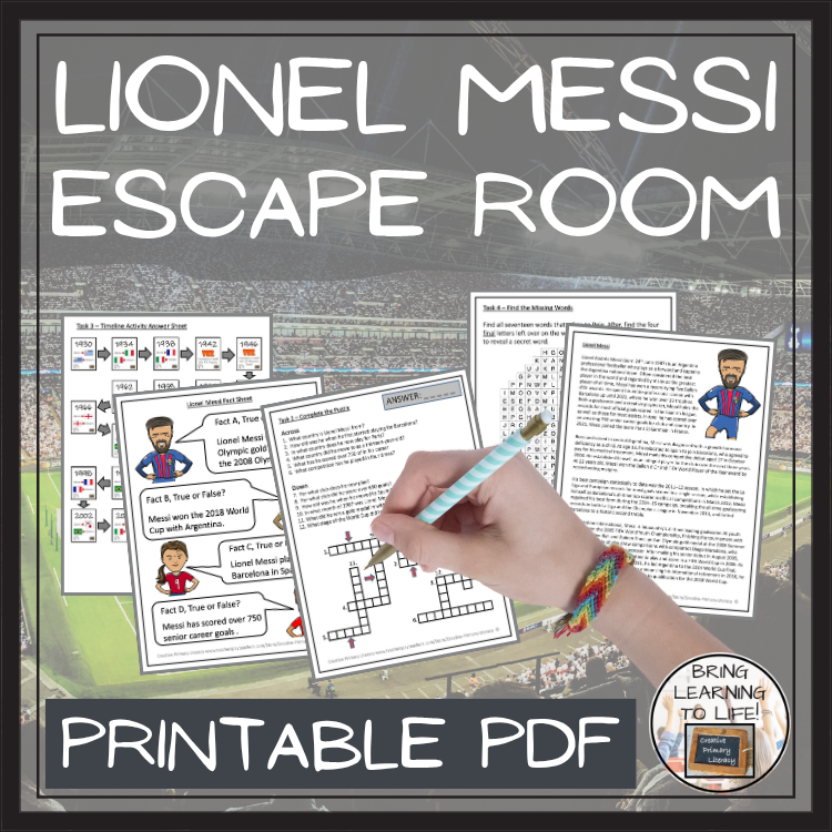 Lionel Messi Escape Room | Social Studies & World Cup Activity