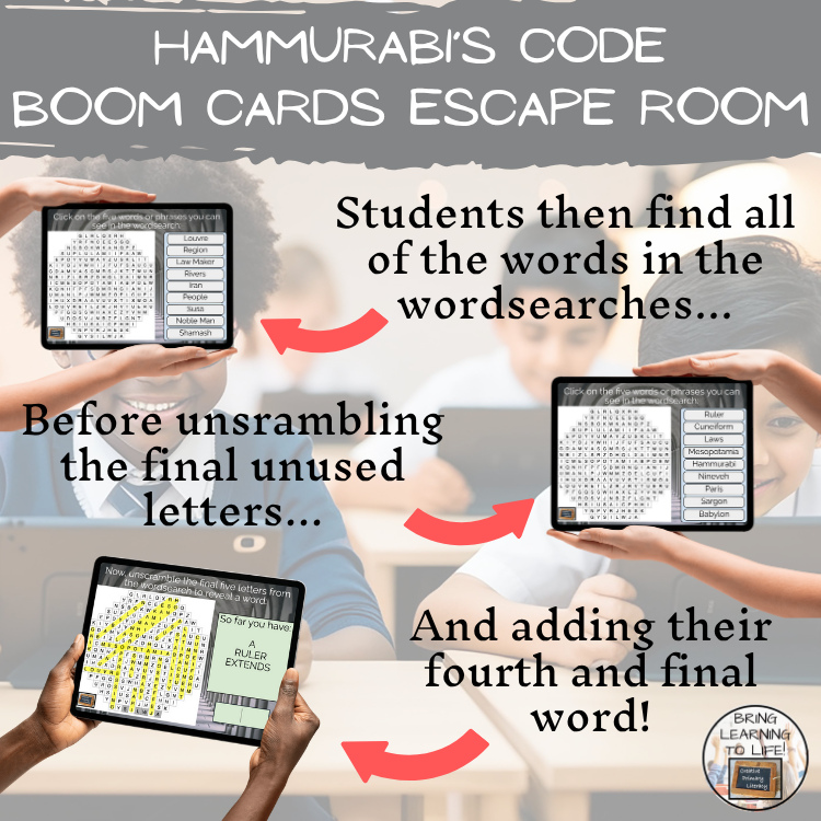 Code of Hammurabi BOOM Cards Escape Room | Digital ELA Reading Activity