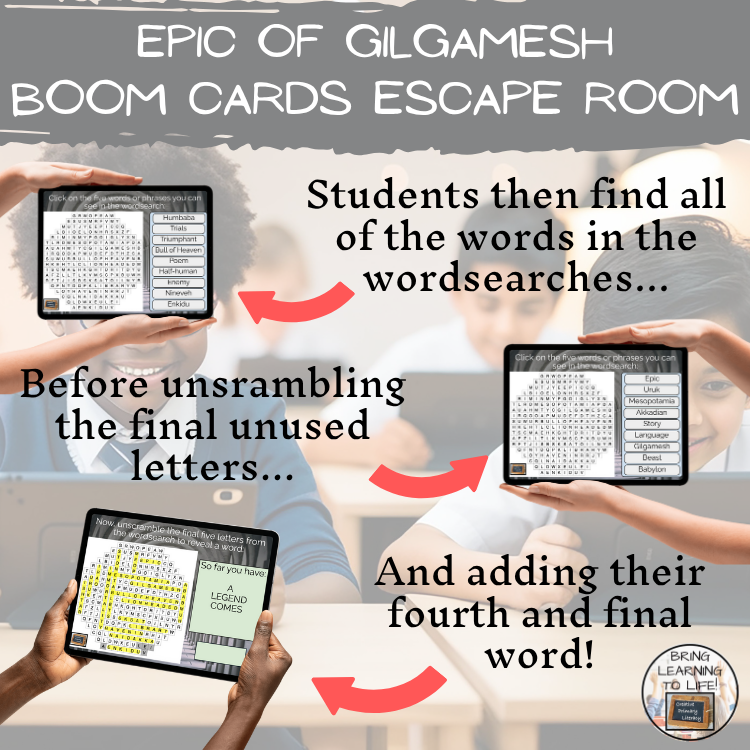 Epic of Gilgamesh BOOM Cards Escape Room | Digital ELA Reading Activity