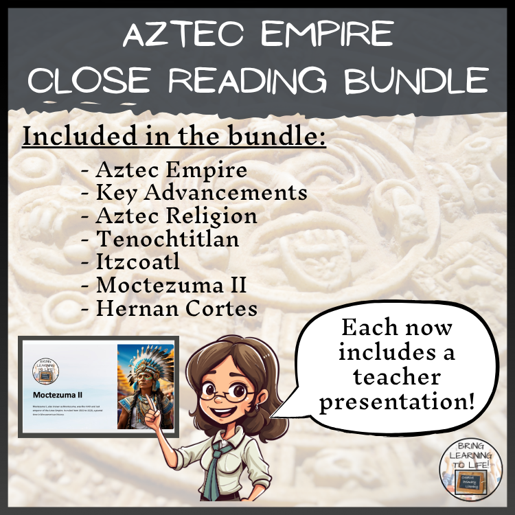 Aztec Empire Close Reading Comprehension Bundle | 5th Grade & 6th Grade