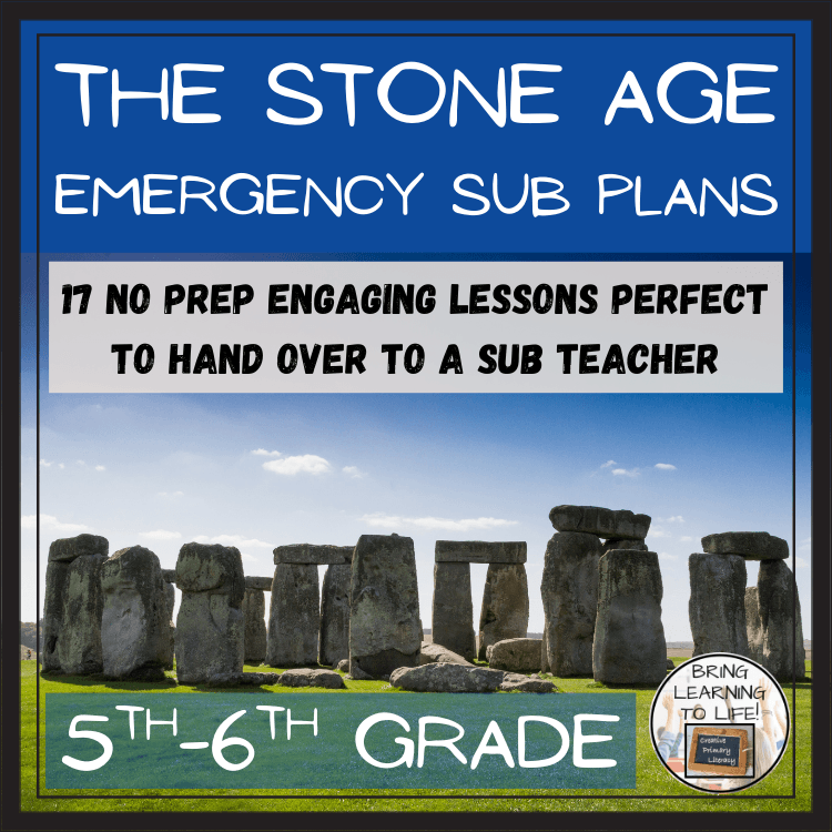 Emergency Sub Plans | Stone Age Bundle | 5th Grade & 6th Grade