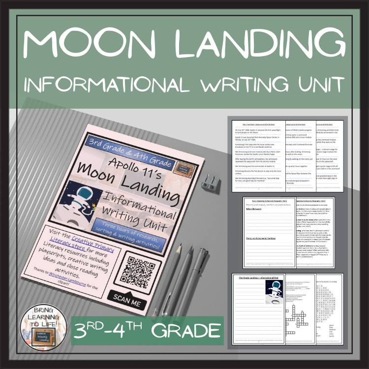 Moon Landing Informational Writing Unit | 3rd Grade & 4th Grade