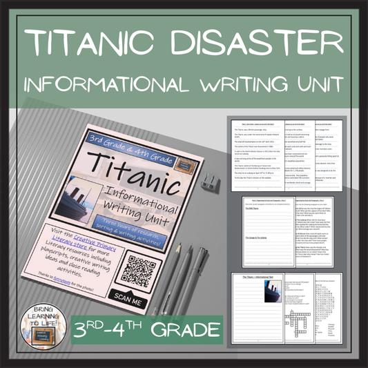 Titanic Informational Writing Unit | 3rd Grade & 4th Grade