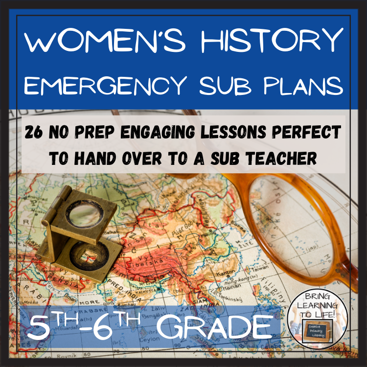 Emergency Sub Plans | Women's History Bundle | 5th Grade & 6th Grade