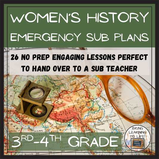 Emergency Sub Plans | Womens History Bundle | 3rd Grade & 4th Grade