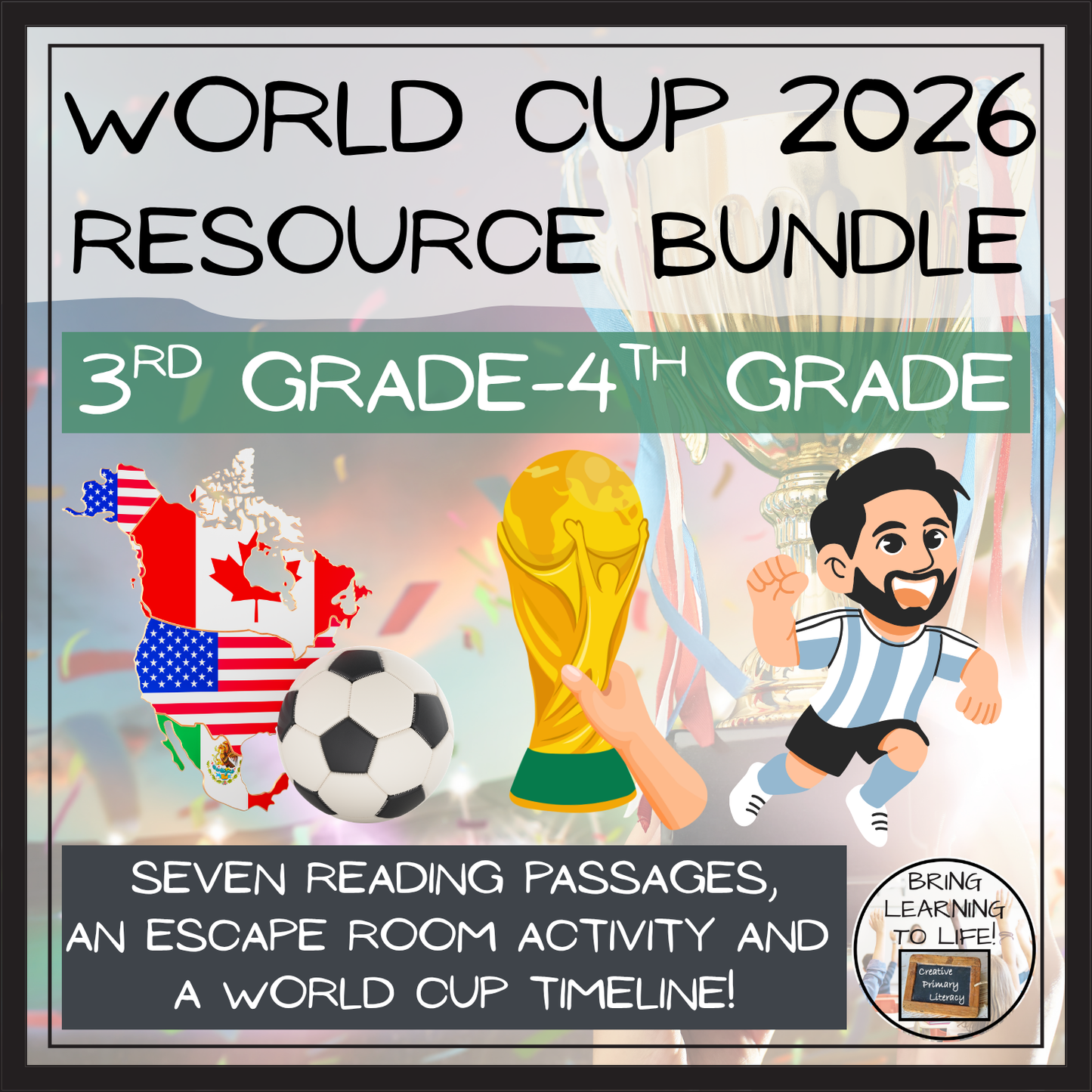 World Cup 2026 Reading, Escape Room & Timeline Bundle | 3rd–4th Grade