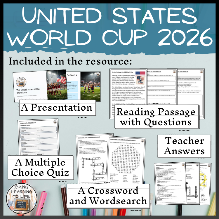 United States World Cup 2026 Reading Comprehension Activities | 3rd–4th Grade