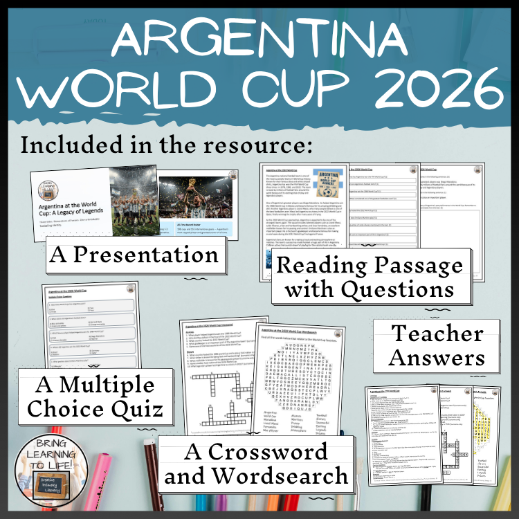 Argentina World Cup 2026 Reading Comprehension Activities | 5th–6th Grade