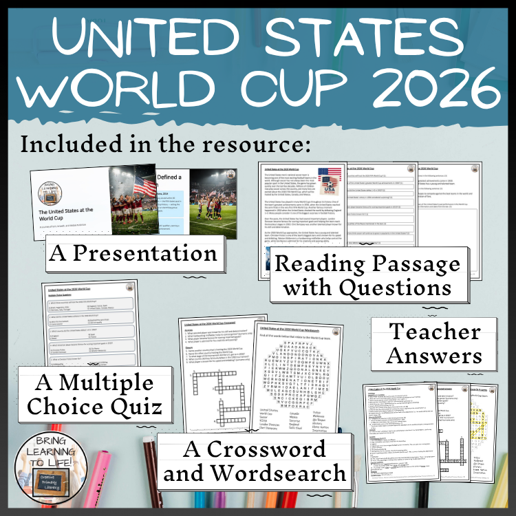 United States World Cup 2026 Reading Comprehension Activities | 5th–6th Grade
