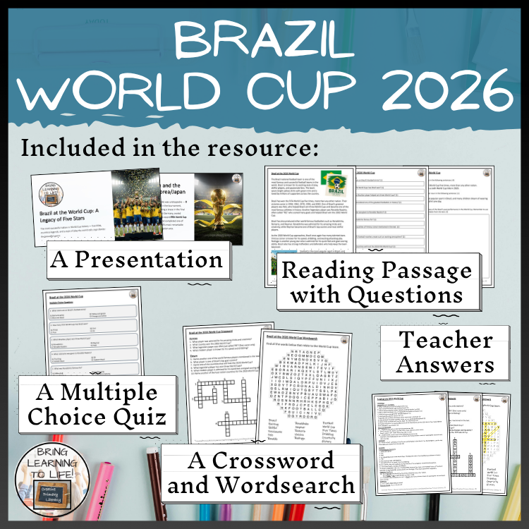 Brazil World Cup 2026 Reading Comprehension Activities | 5th–6th Grade