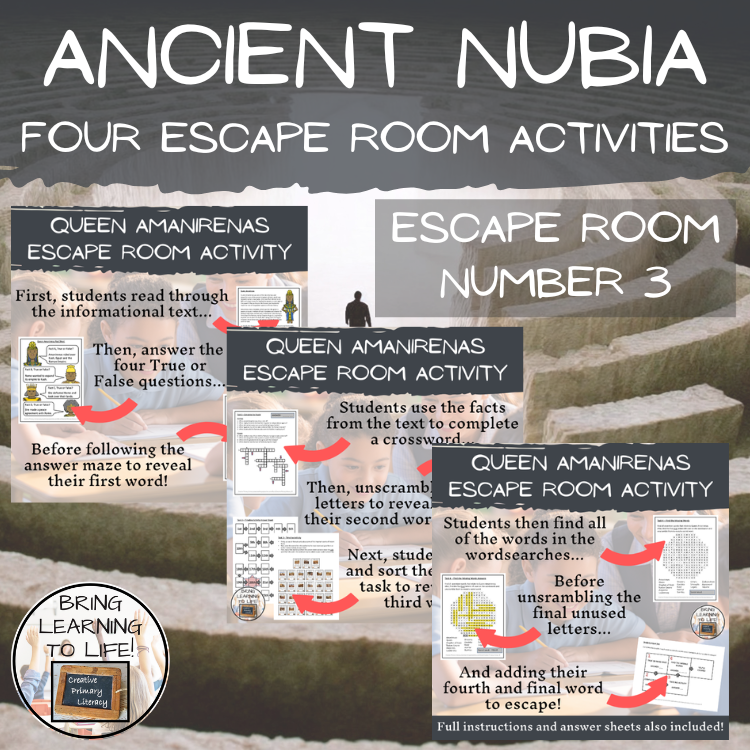 Ancient Nubia Escape Room Activity Bundle | 5th & 6th Grade
