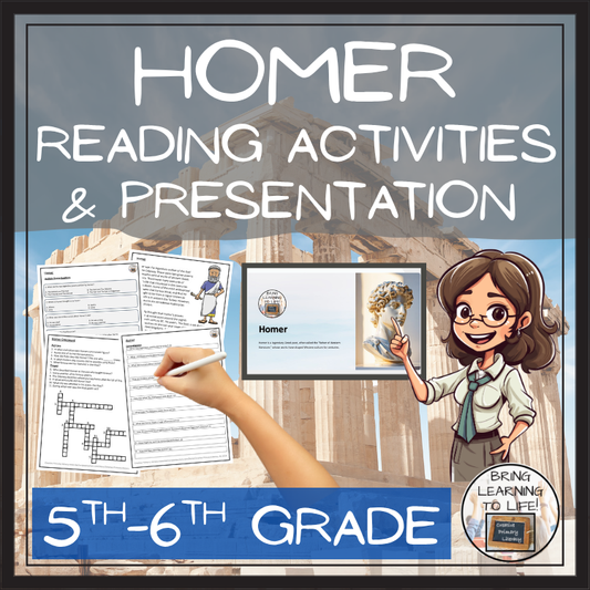 Homer Close Reading Comprehension Activities | 5th Grade & 6th Grade