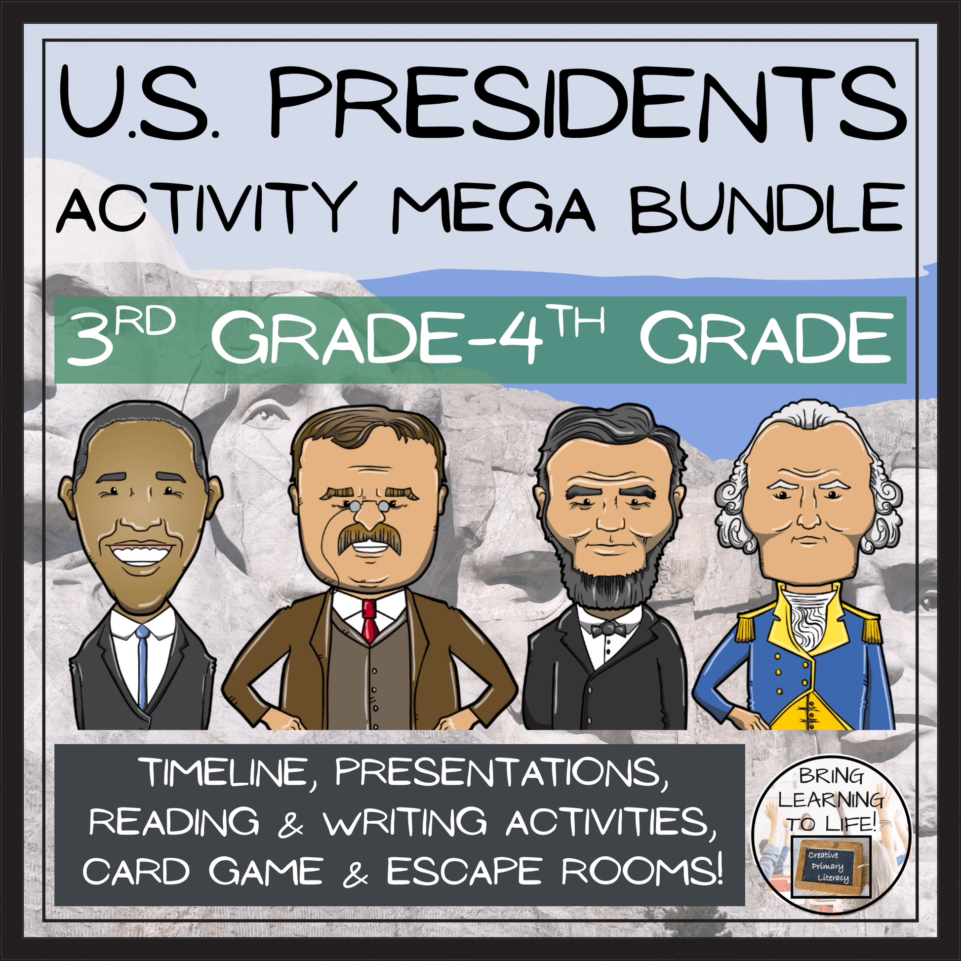 U.S. Presidents Social Studies Mega Bundle of Activities | 3rd-4th Grade showcases engaging learning tools for students.