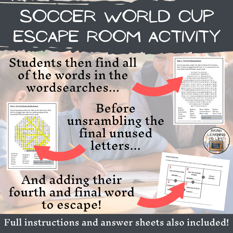 Soccer World Cup Escape Room Activity