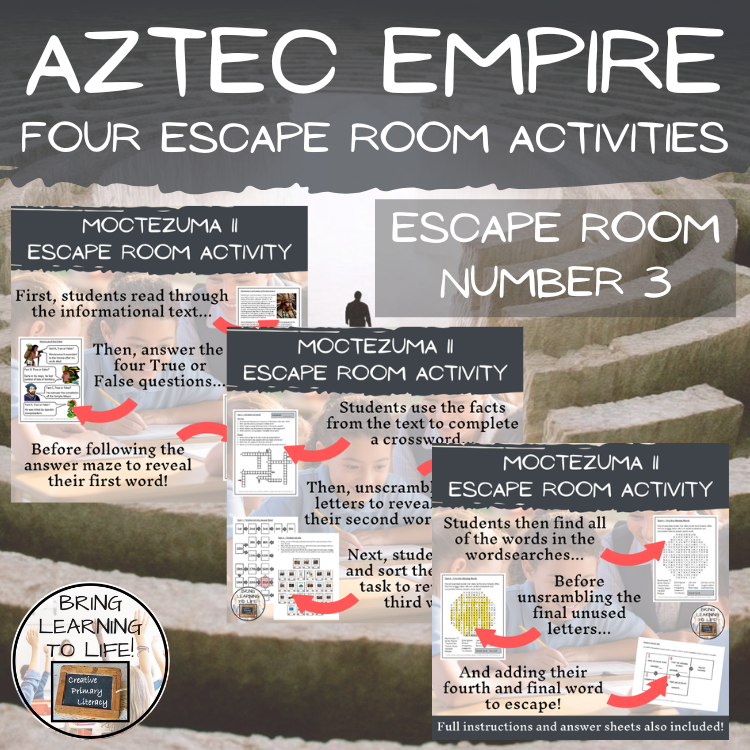 Aztec Empire Escape Room Activity Bundle | 5th & 6th Grade