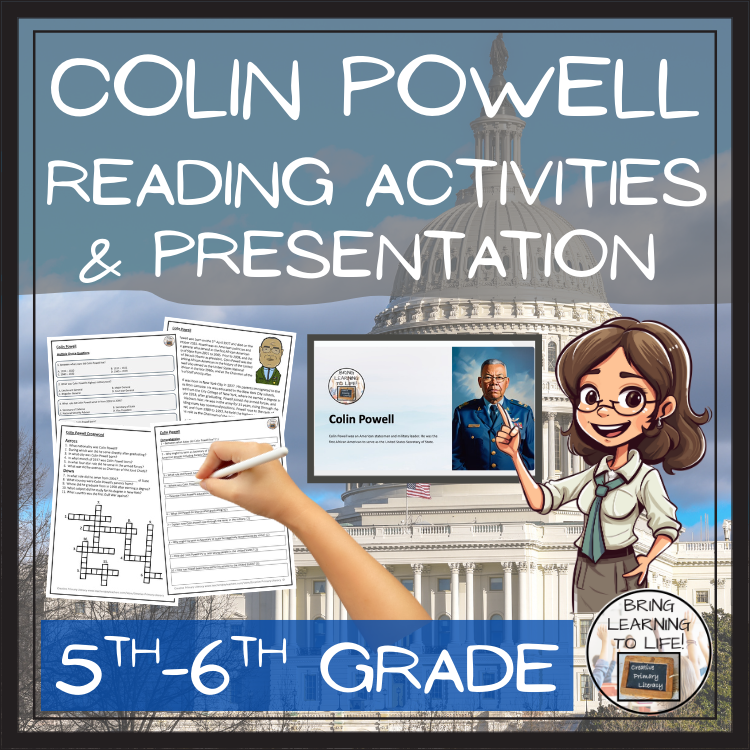 Colin Powell Close Reading Comprehension Activities | 5th Grade & 6th Grade