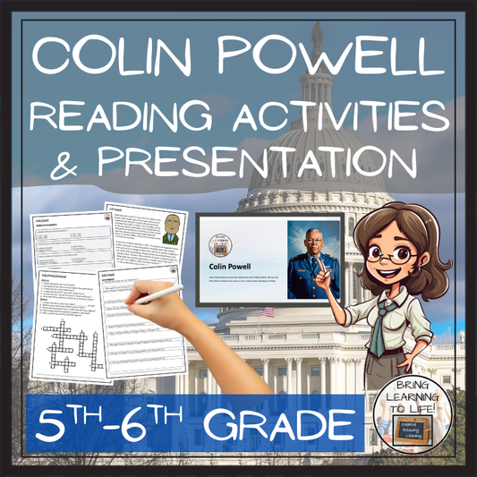 Colin Powell Close Reading Comprehension Activities | 5th Grade & 6th Grade