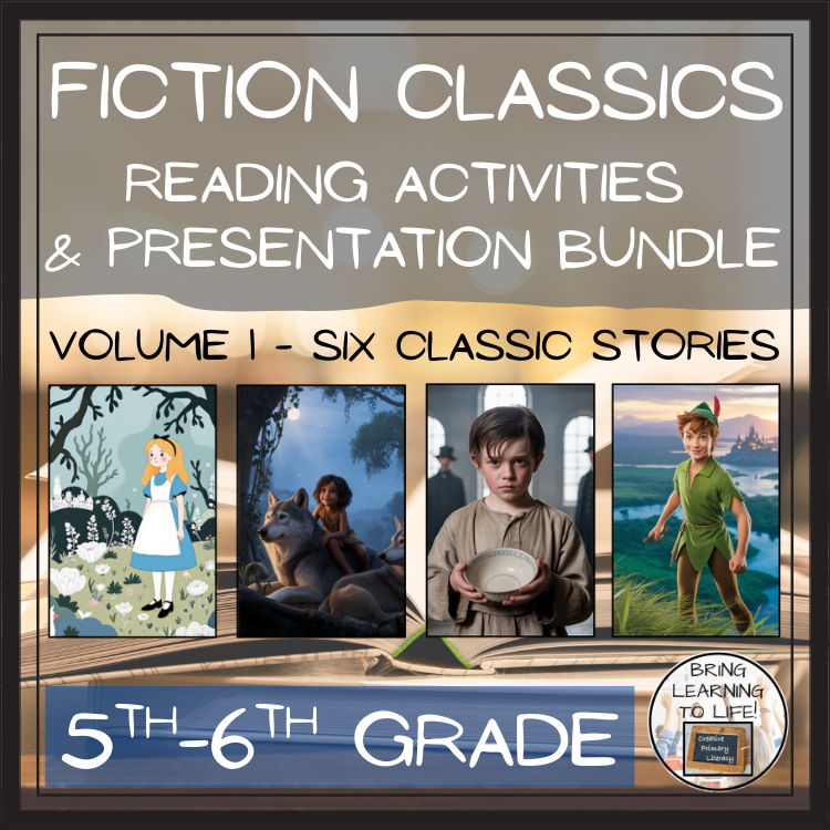 Fiction Classics Close Reading Comprehension Bundle | 5th Grade & 6th Grade