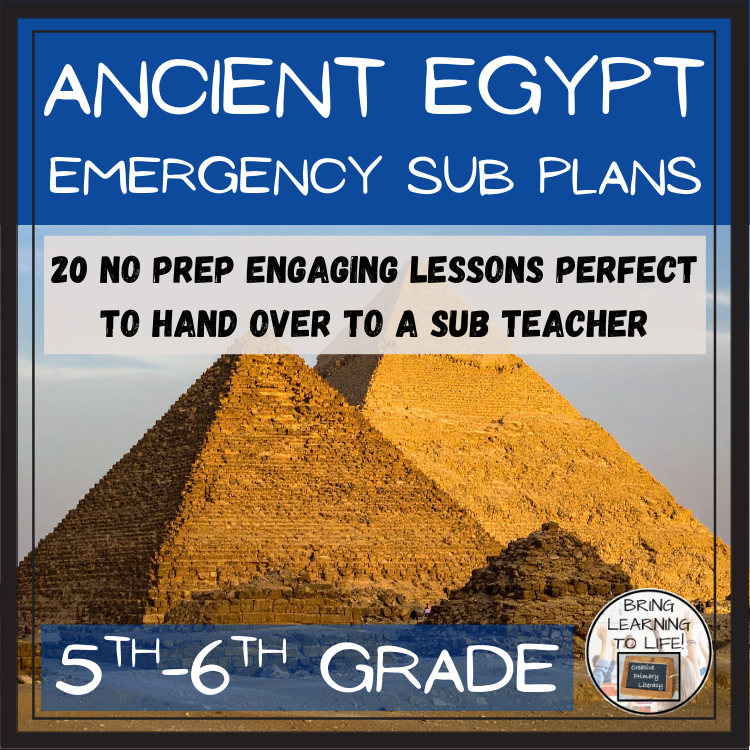Emergency Sub Plans | Ancient Egypt Bundle | 5th Grade & 6th Grade