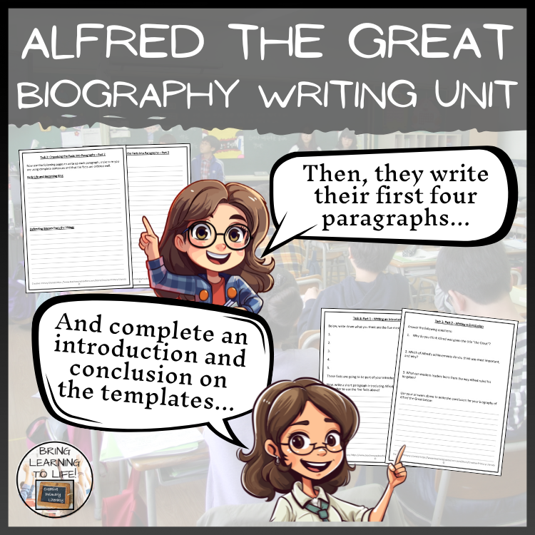 Alfred the Great Biography Project & Writing Unit | 5th Grade & 6th Grade