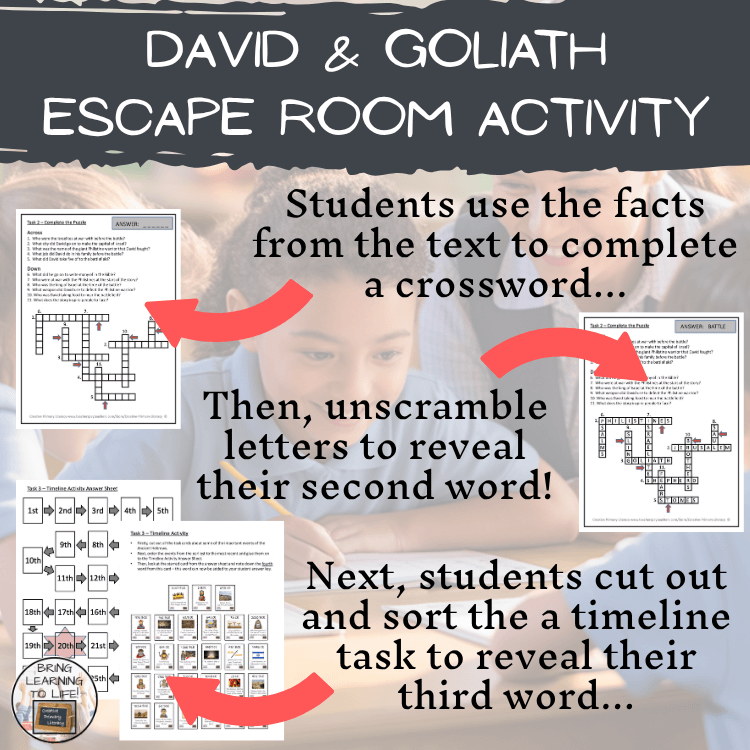 David and Goliath Story Escape Room | Social Studies & Bible Studies Activity