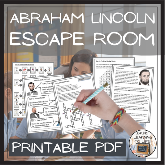 Abraham Lincoln Escape Room | Social Studies & History Activity