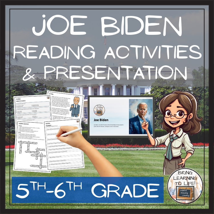 Joe Biden Close Reading Comprehension Activities | 5th Grade & 6th Grade