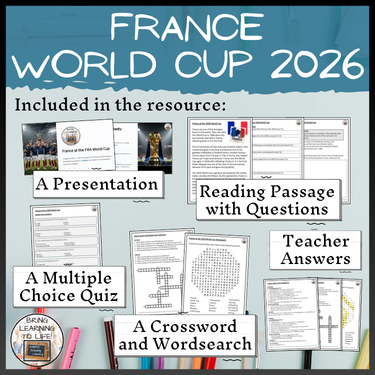 France World Cup 2026 Reading Comprehension Activities | 3rd–4th Grade