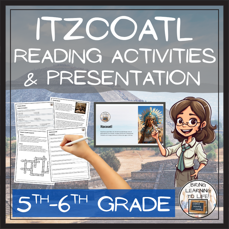 Aztec Emperor Itzcoatl Close Reading Comprehension Activity | 5th & 6th Grade