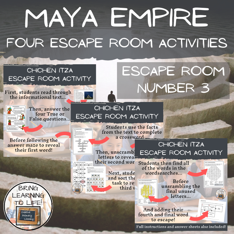 Maya Empire Escape Room Activity Bundle | 5th & 6th Grade