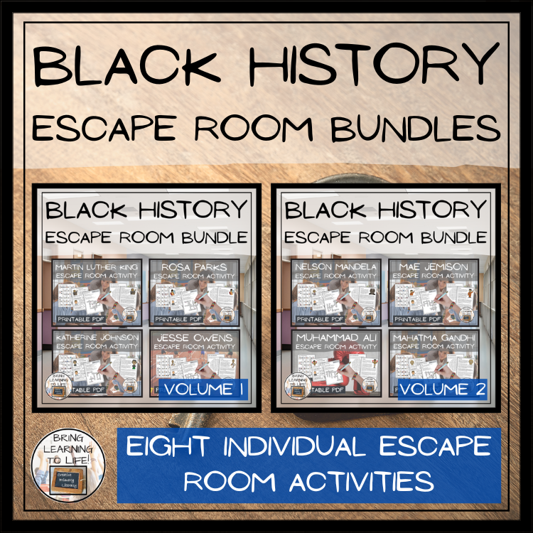 Black History Escape Room Activity Mega Bundle | 5th & 6th Grade