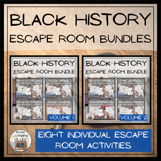 Black History Escape Room Activity Mega Bundle | 5th & 6th Grade