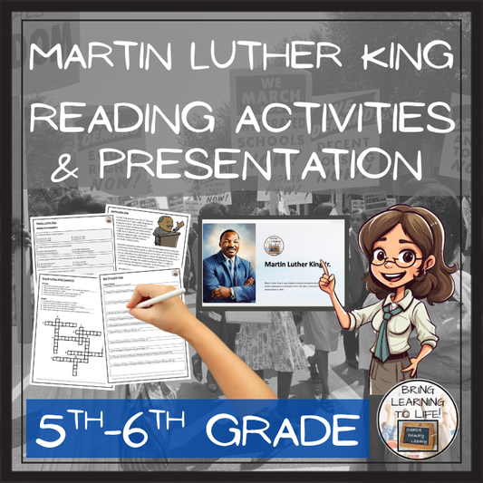 Martin Luther King Close Reading Comprehension Activities | 5th Grade & 6th Grade