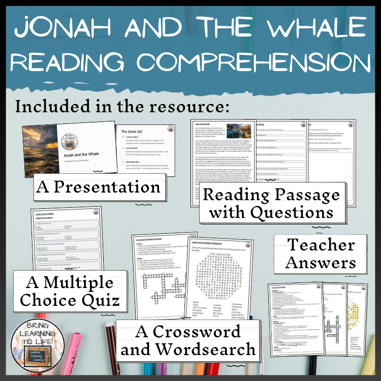 Jonah and the Whale Close Reading Comprehension Activities | 5th-6th Grade