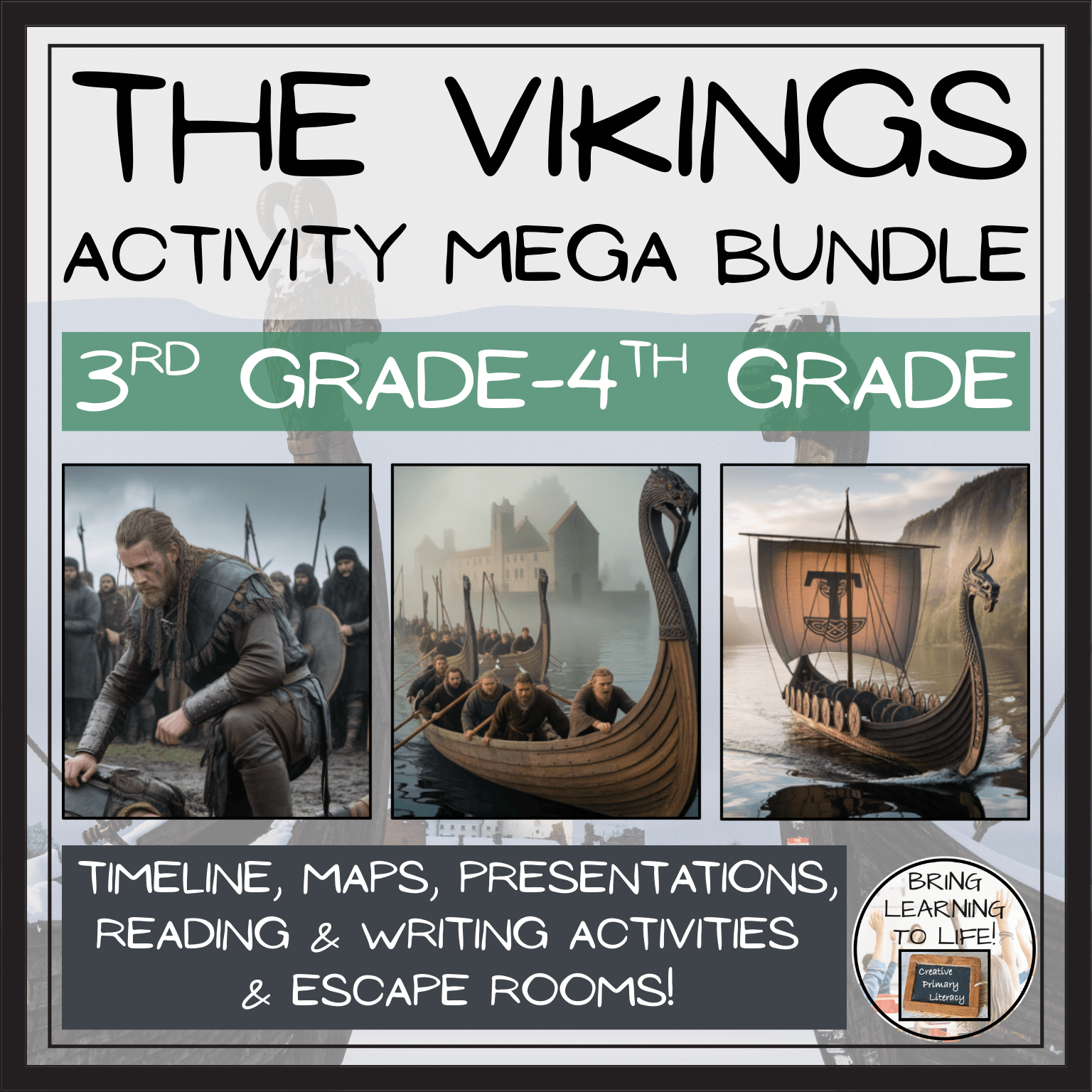 Vikings Resources - Mega Bundle of Activities for Grades 3-4 – Creative ...