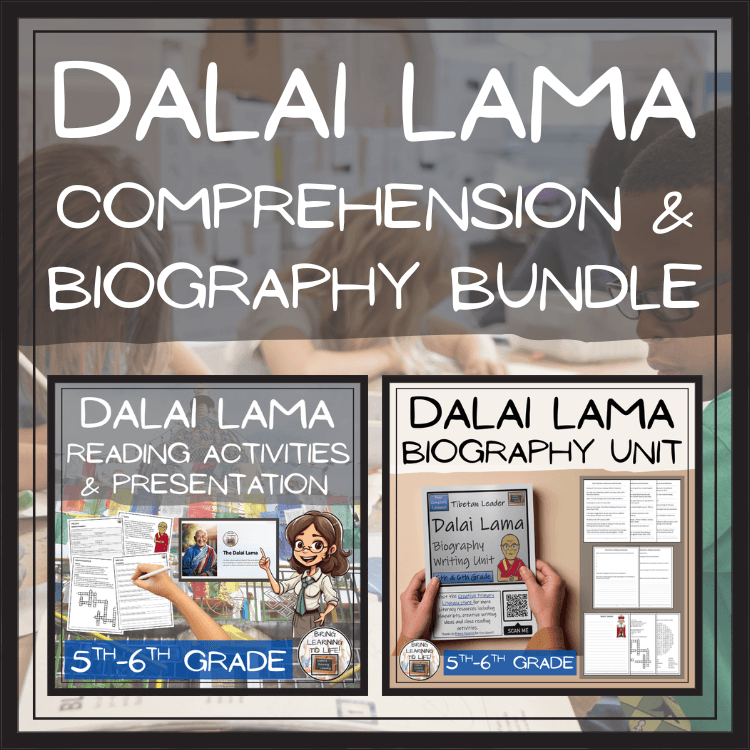 Dalai Lama Close Reading & Biography Bundle | 5th Grade & 6th Grade