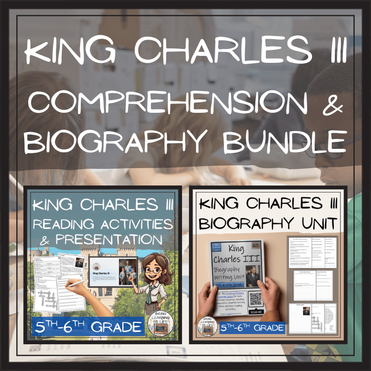 King Charles III Close Reading & Biography Bundle | 5th Grade & 6th Grade