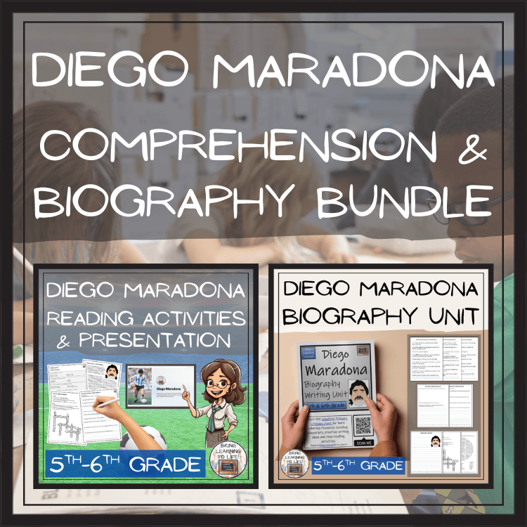 Diego Maradona Close Reading & Biography Bundle | 5th Grade & 6th Grade