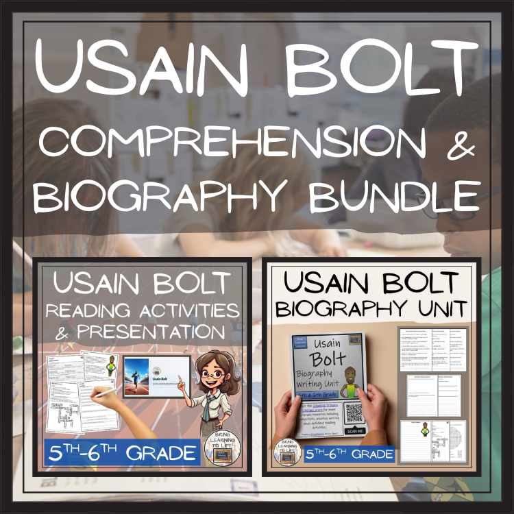 Usain Bolt Close Reading & Biography Bundle | 5th Grade & 6th Grade