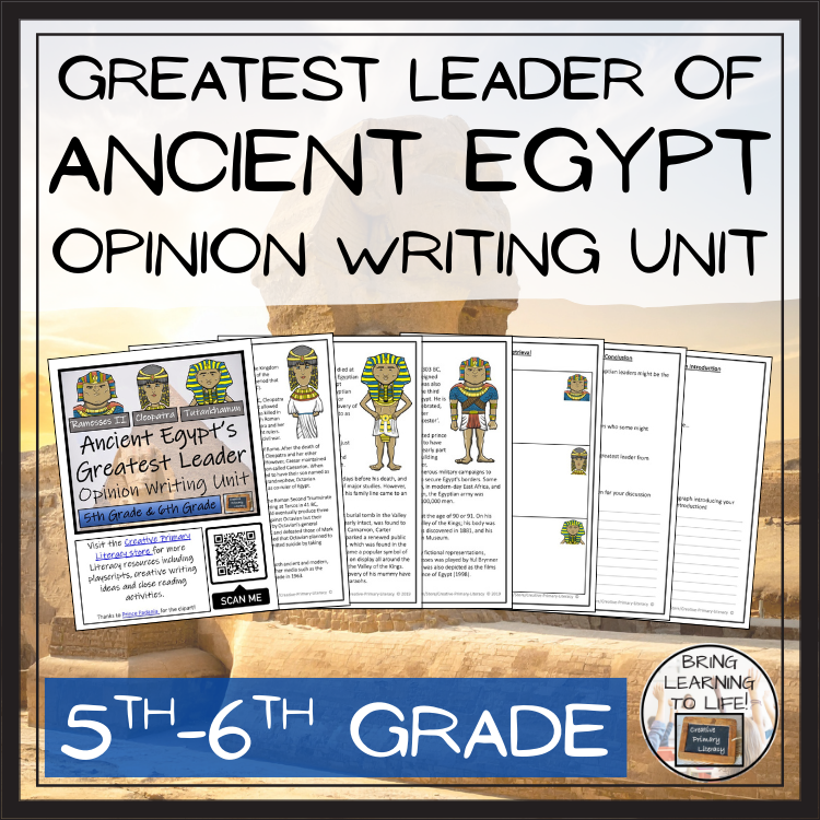 Ancient Egypt's Greatest Leader Opinion Writing Unit | 5th Grade & 6th Grade