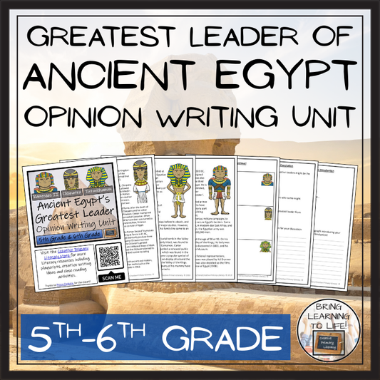 Ancient Egypt's Greatest Leader Opinion Writing Unit | 5th Grade & 6th Grade